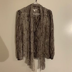 Diane Von Furstenberg 100%silk snake print top sz4